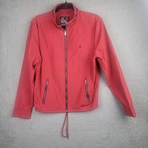 Arturo Calle Actitud Chaqueta Track Jacket Small Red Full Zip Pockets Anchor